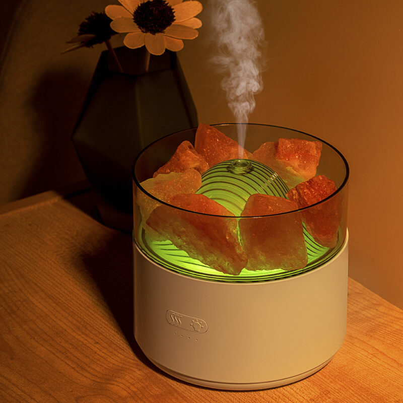 Humidificateur d'air à impulsion Cool-Mist avec diffuseur d'arôme à sel de cristal, machine à encens, brumisateur, lampe à huile essentielle et lumière ambiante – Image 6